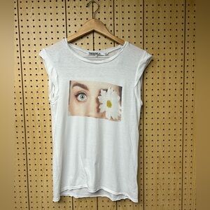 Pam & Gela Sleeveless White Shirt